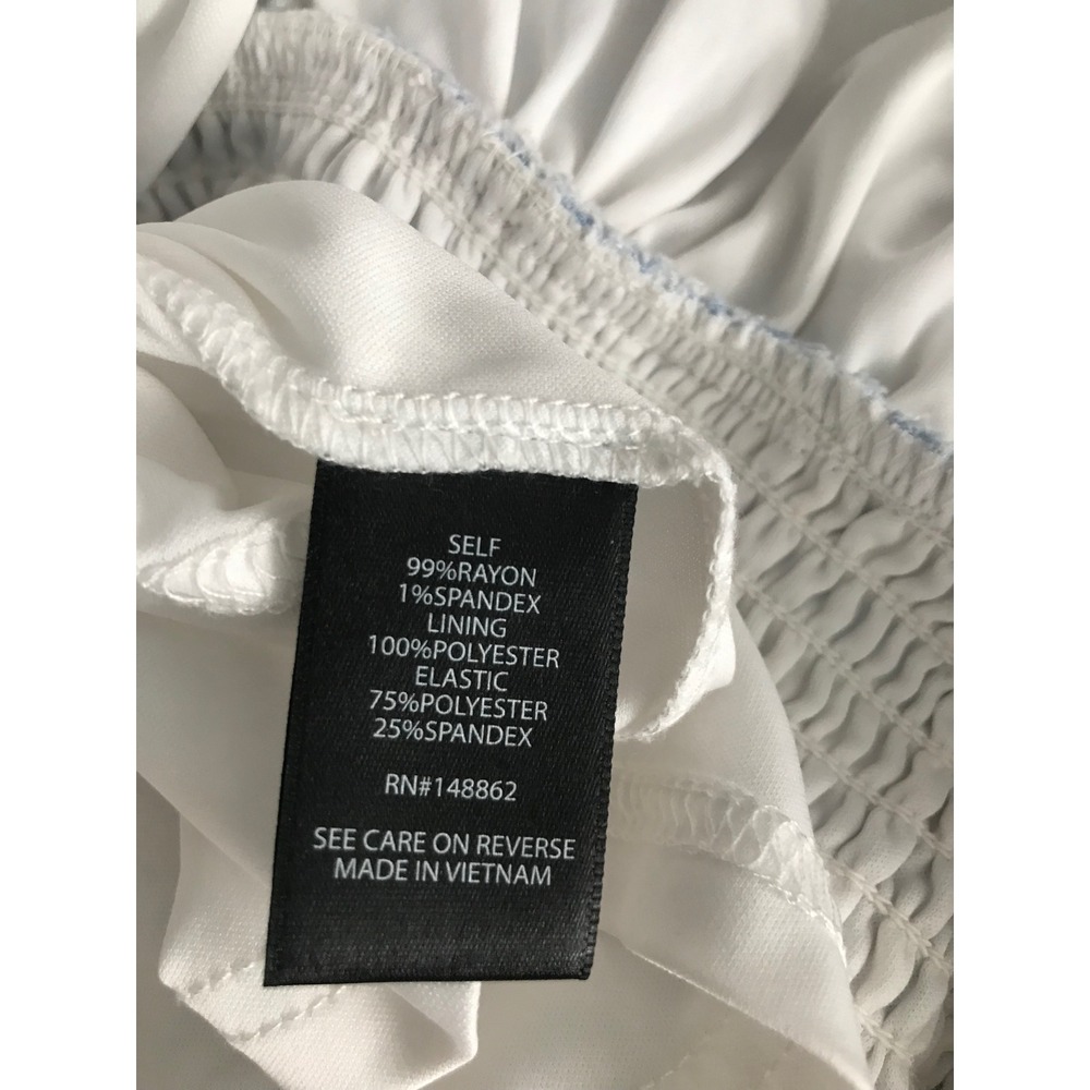 Torrid Blue White Gingham Smocked Peplum Square Neck Long Sleeve Top Plus Size 3 - Picture 6 of 7